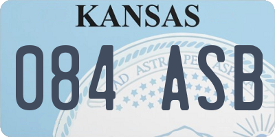 KS license plate 084ASB