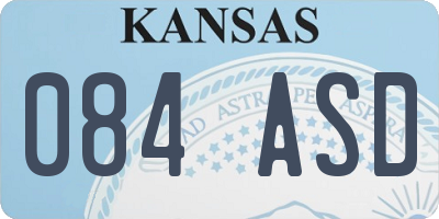 KS license plate 084ASD