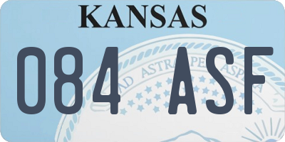 KS license plate 084ASF