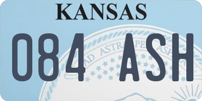 KS license plate 084ASH