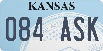 KS license plate 084ASK