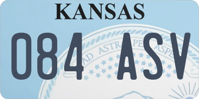 KS license plate 084ASV