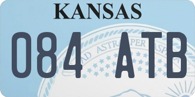 KS license plate 084ATB