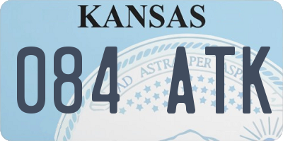 KS license plate 084ATK