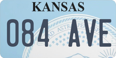 KS license plate 084AVE