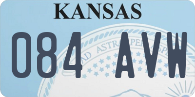 KS license plate 084AVW