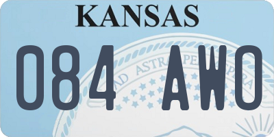 KS license plate 084AWO