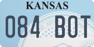 KS license plate 084BOT