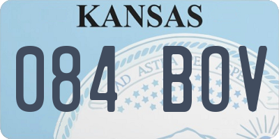 KS license plate 084BOV