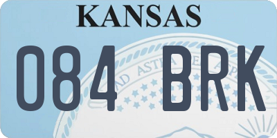 KS license plate 084BRK