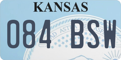 KS license plate 084BSW