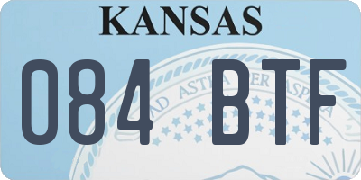 KS license plate 084BTF