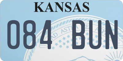 KS license plate 084BUN