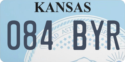 KS license plate 084BYR
