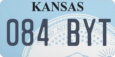 KS license plate 084BYT