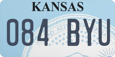 KS license plate 084BYU
