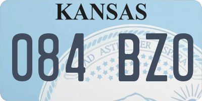 KS license plate 084BZO