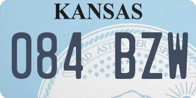 KS license plate 084BZW