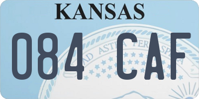 KS license plate 084CAF