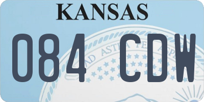 KS license plate 084CDW