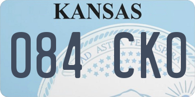 KS license plate 084CKO
