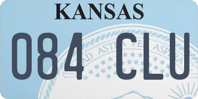 KS license plate 084CLU