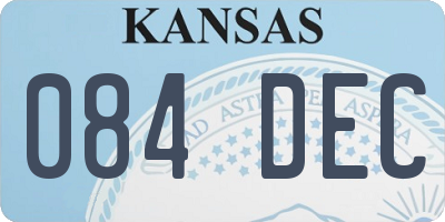 KS license plate 084DEC