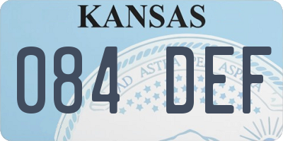 KS license plate 084DEF