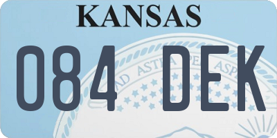 KS license plate 084DEK
