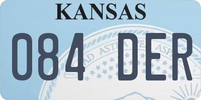 KS license plate 084DER