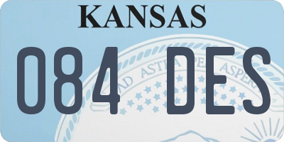 KS license plate 084DES