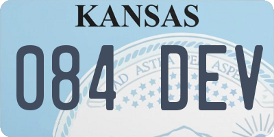 KS license plate 084DEV