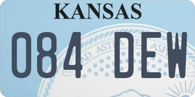 KS license plate 084DEW
