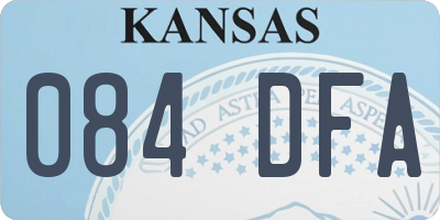 KS license plate 084DFA