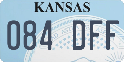 KS license plate 084DFF