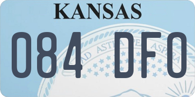 KS license plate 084DFO