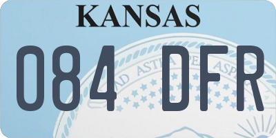 KS license plate 084DFR
