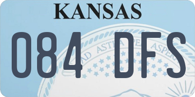 KS license plate 084DFS