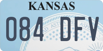 KS license plate 084DFV