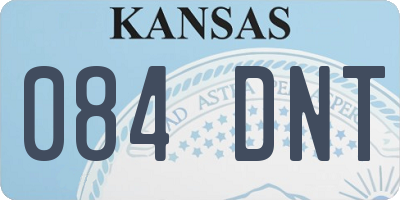KS license plate 084DNT