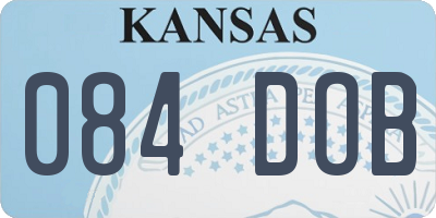 KS license plate 084DOB