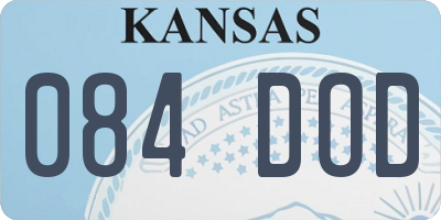 KS license plate 084DOD