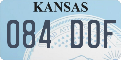 KS license plate 084DOF
