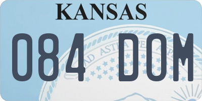 KS license plate 084DOM