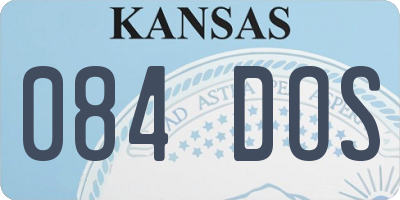 KS license plate 084DOS