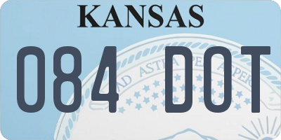 KS license plate 084DOT