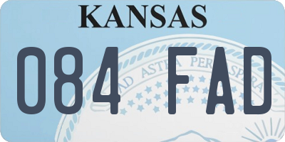 KS license plate 084FAD