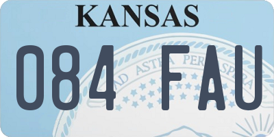 KS license plate 084FAU