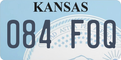 KS license plate 084FOQ