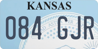 KS license plate 084GJR